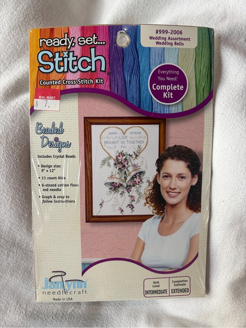 Janlynn Ready, Set... Stitch Counted Cross Stitch Kit - Wedding Bells New in Pkg